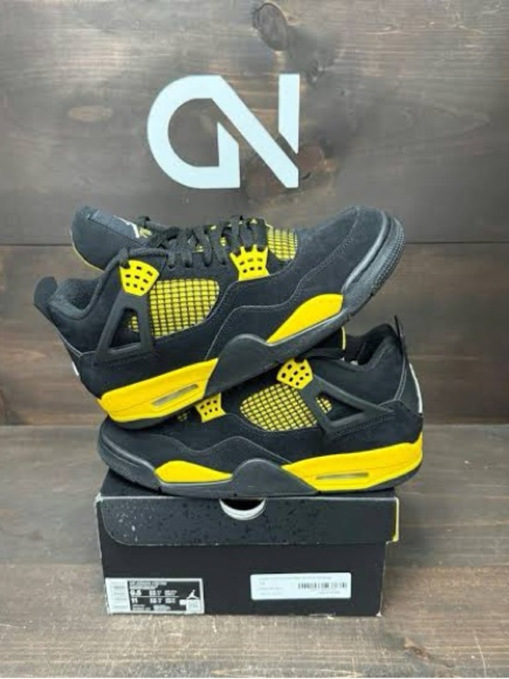 Jordan Black and Yellow Retro Basketball Sneakers